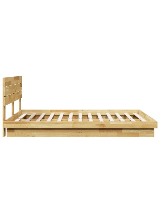 VOODIRAAM PEATSIGA ILMA MADRATSITA 150X200 CM TÄISPUIDUST TAMM