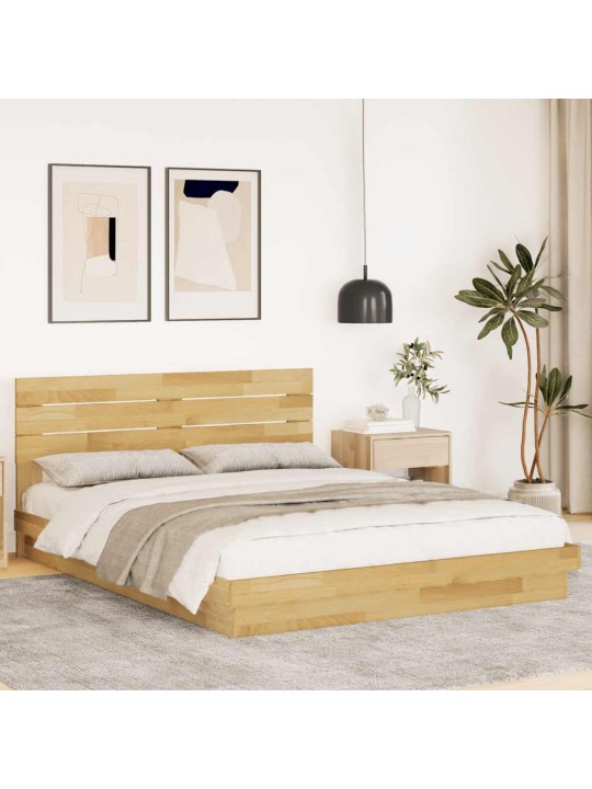 VOODIRAAM PEATSIGA ILMA MADRATSITA 150X200 CM TÄISPUIDUST TAMM