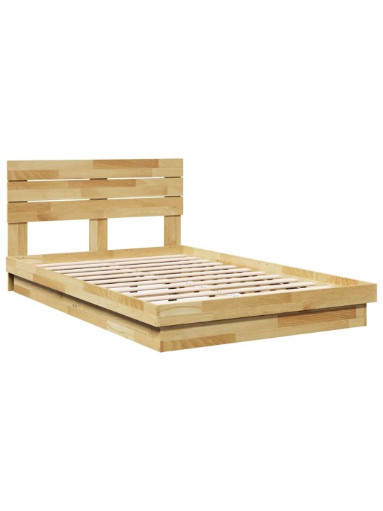 Voodiraam peatsiga ilma madratsita 120x200 cm täispuidust tamm