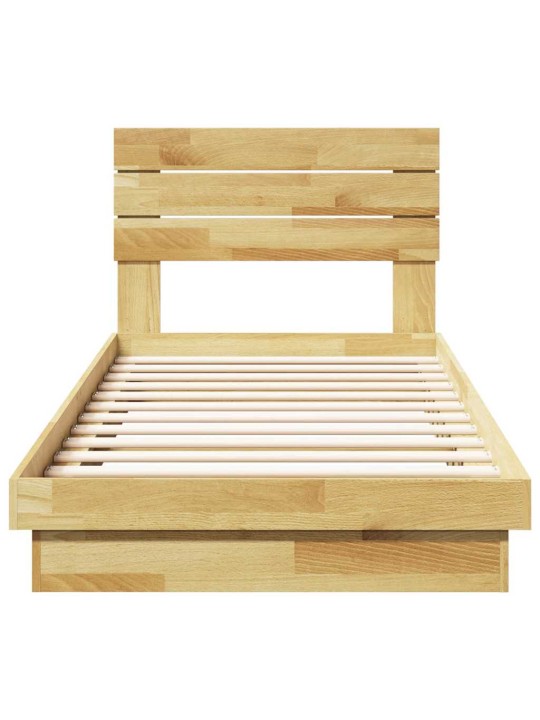 Voodiraam peatsiga ilma madratsita 100x200cm täispuidust tamm