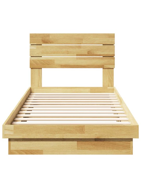 Voodiraam peatsiga ilma madratsita 90x190 cm täispuidust tamm