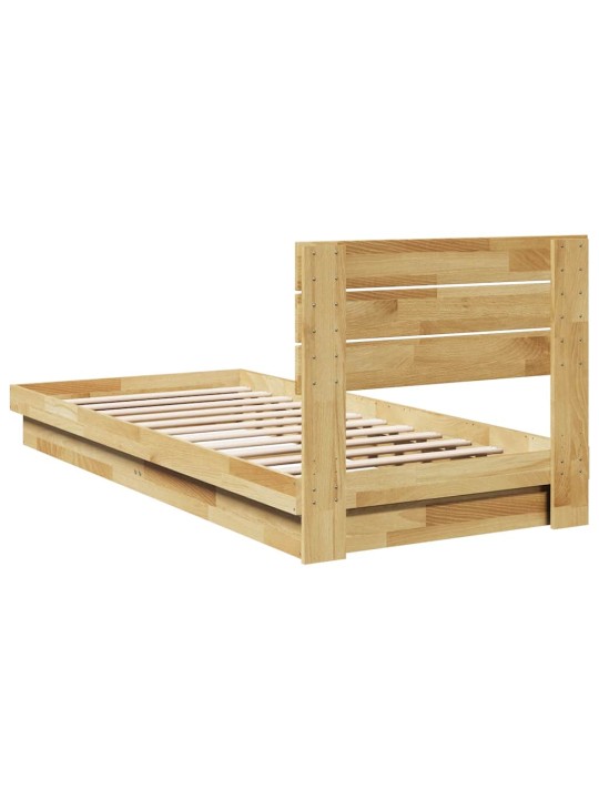 VOODIRAAM PEATSIGA ILMA MADRATSITA 75X190 CM TÄISPUIDUST TAMM