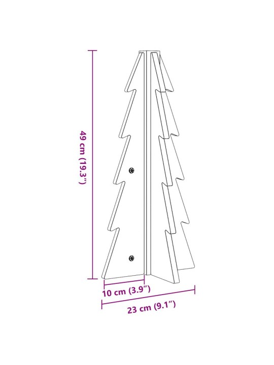 PUIDUST JÕULUPUU KAUNISTUSEKS VALGE 49 CM TÄISPUIDUST MÄND