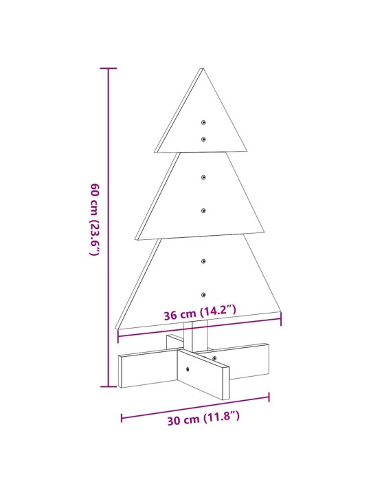 PUIDUST JÕULUPUU KAUNISTUSEKS VALGE 60 CM TÄISPUIDUST MÄND