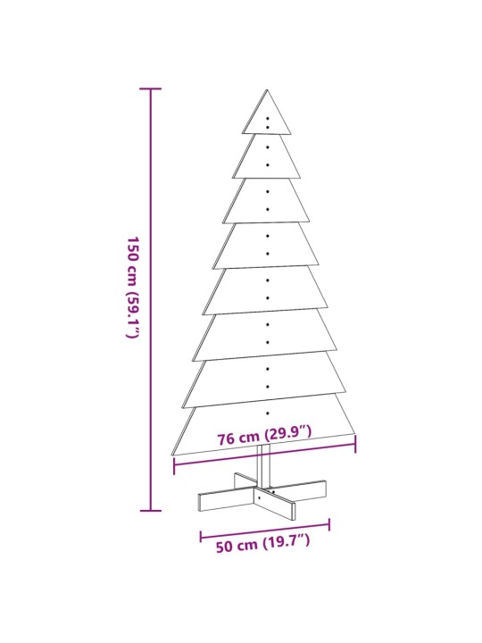 Puidust jõulupuu kaunistuseks, 150 cm, männipuit