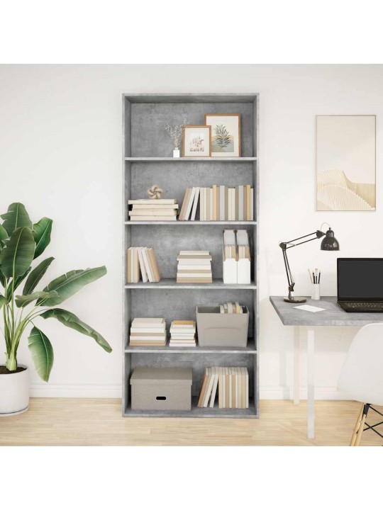 RAAMATUKAPP BETOONHALL 80X30X189 CM ENGINEERED WOOD