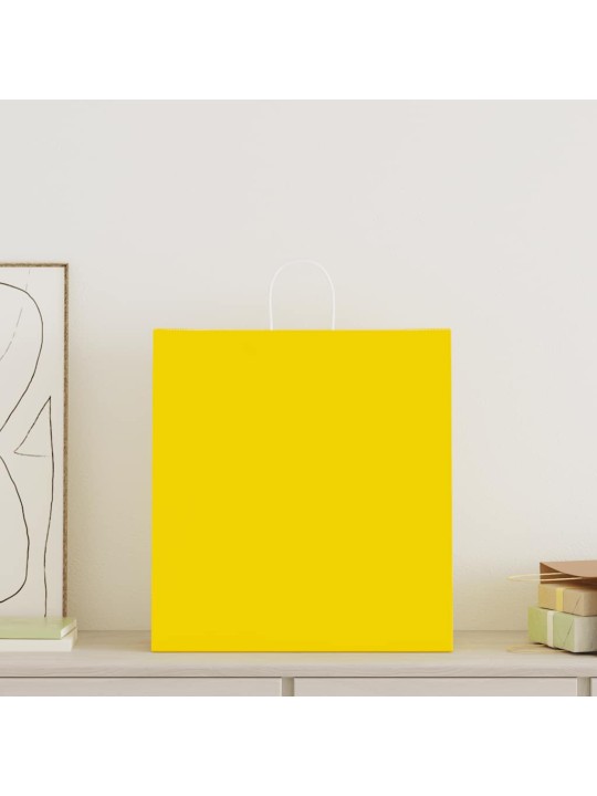 PABERKOTID, 50 TK, KÄEPIDEMETEGA, KOLLANE, 45X17X48 CM