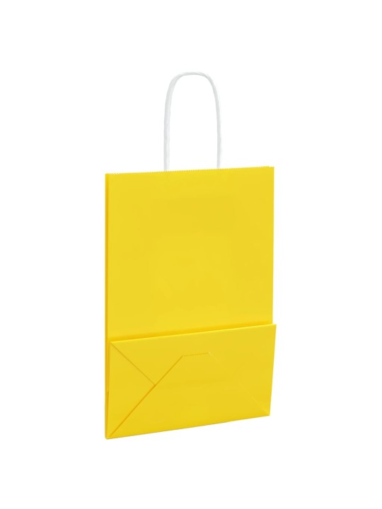 PABERKOTID, 250 TK, KÄEPIDEMETEGA, KOLLANE, 15X8X21 CM