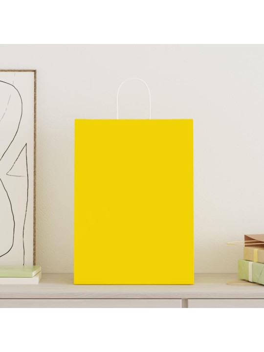 PABERKOTID, 250 TK, KÄEPIDEMETEGA, KOLLANE, 32X17X44 CM