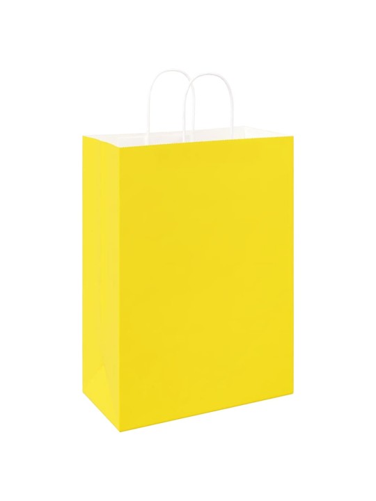 PABERKOTID, 250 TK, KÄEPIDEMETEGA, KOLLANE, 32X17X44 CM