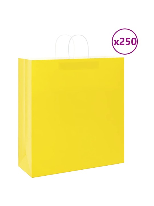 PABERKOTID, 250 TK, KÄEPIDEMETEGA, KOLLANE, 45X17X48 CM