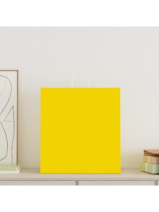 PABERKOTID, 250 TK, KÄEPIDEMETEGA, KOLLANE, 45X17X48 CM
