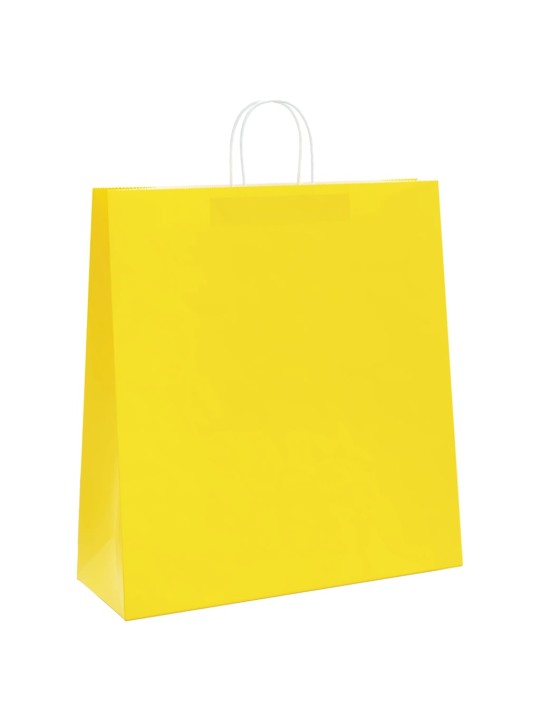 PABERKOTID, 250 TK, KÄEPIDEMETEGA, KOLLANE, 45X17X48 CM