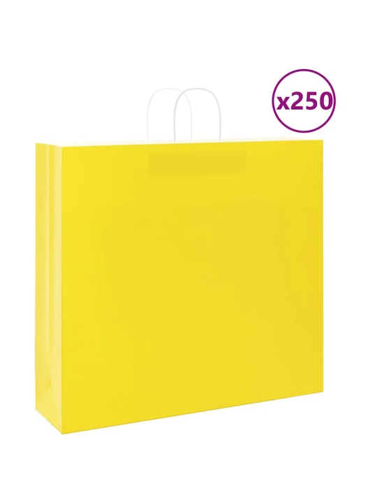 PABERKOTID, 250 TK, KÄEPIDEMETEGA, KOLLANE, 54X15X49 CM