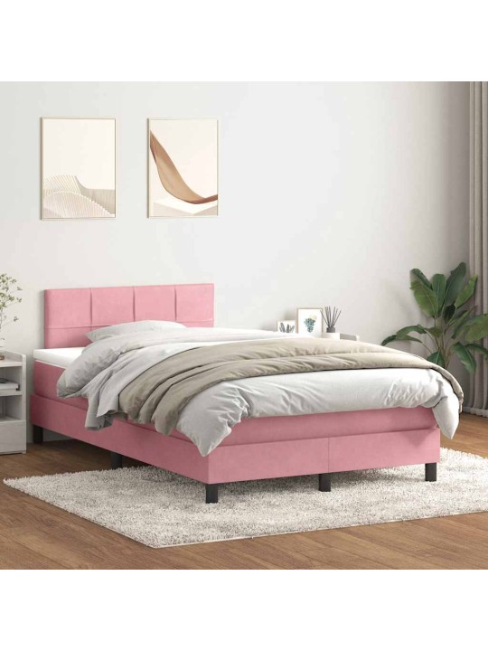 BOX VEDRUVOODI MADRATSIGA ROOSA 120X220 CM SAMET