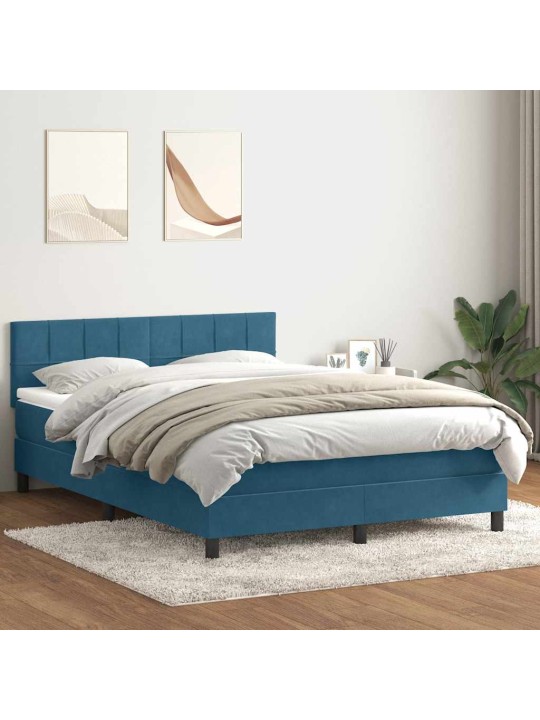 BOX VEDRUVOODI MADRATSIGA TUMESININE 140X220 CM SAMET