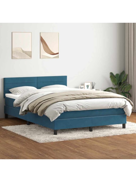 BOX VEDRUVOODI MADRATSIGA TUMESININE 140X220 CM SAMET