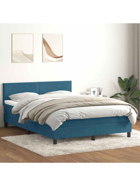 BOX VEDRUVOODI MADRATSIGA TUMESININE 140X220 CM SAMET