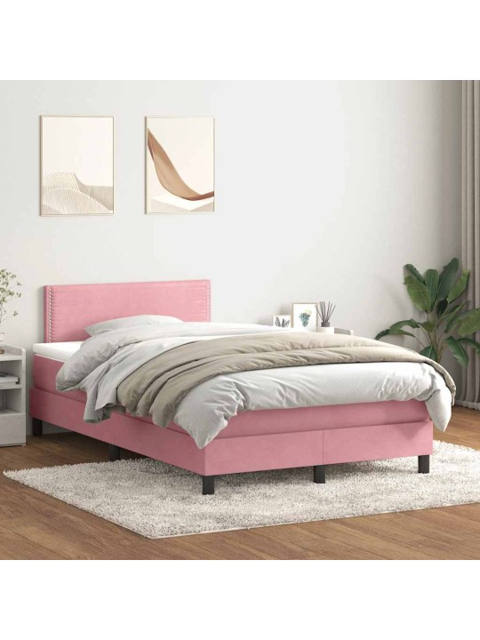 BOX VEDRUVOODI MADRATSIGA ROOSA 120X220 CM SAMET