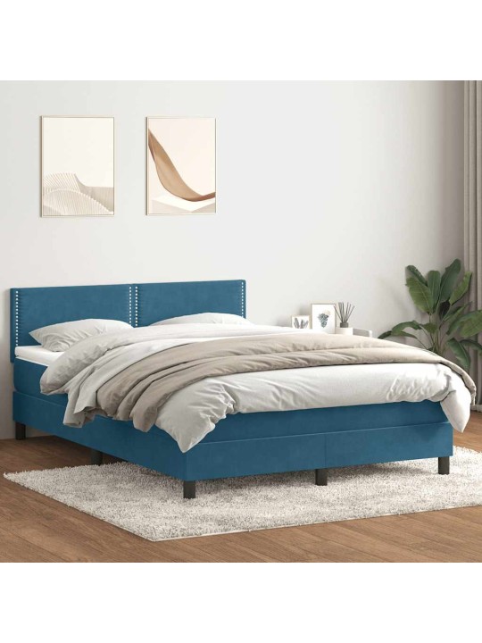 BOX VEDRUVOODI MADRATSIGA TUMESININE 140X220 CM SAMET