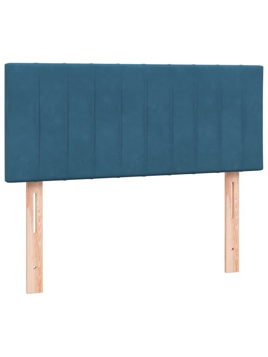 KONTINENTAALVOODI MADRATSIGA, TUMESININE, 120X210 CM, SAMET