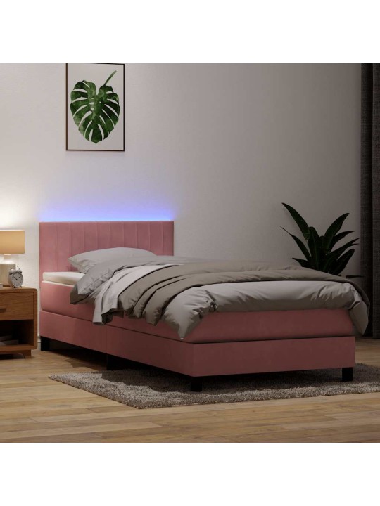 BOX VEDRUVOODI MADRATSIGA ROOSA 100X220 CM SAMET