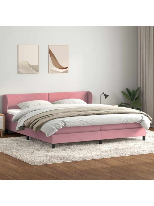 KONTINENTAALVOODI MADRATSITEGA, ROOSA, 180X220 CM, SAMET
