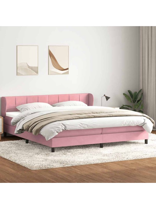 KONTINENTAALVOODI MADRATSITEGA, ROOSA, 180X220 CM, SAMET