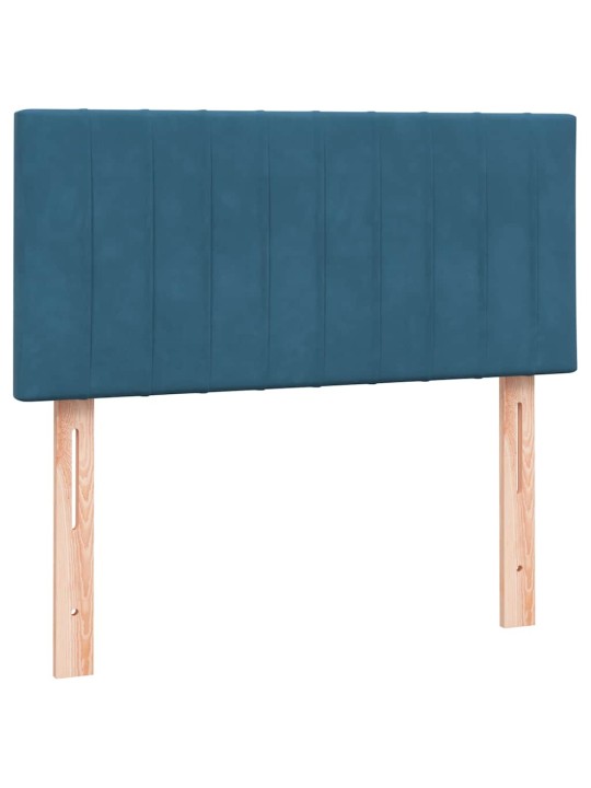 KONTINENTAALVOODI MADRATSIGA, TUMESININE, 80X220 CM, SAMET