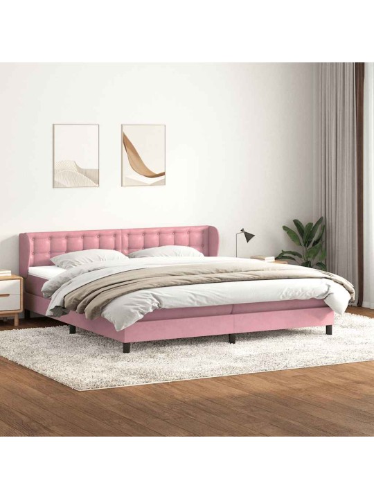 KONTINENTAALVOODI MADRATSITEGA, ROOSA, 180X220 CM, SAMET