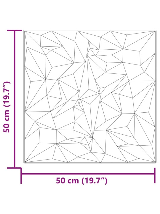 Seinapaneelid 12 tk, hall, 50 x 50 cm, xps 3 m² ametüst