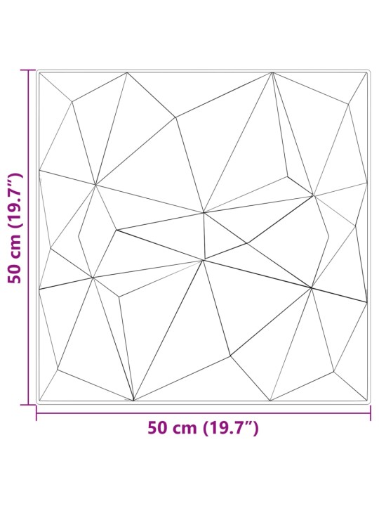 Seinapaneelid 12 tk, betoon, 50 x 50 cm, xps 3 m², teemant