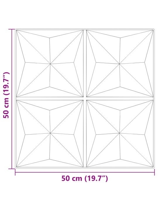 Seinapaneelid 12 tk, roheline, 50 x 50 cm, xps 3 m², origami