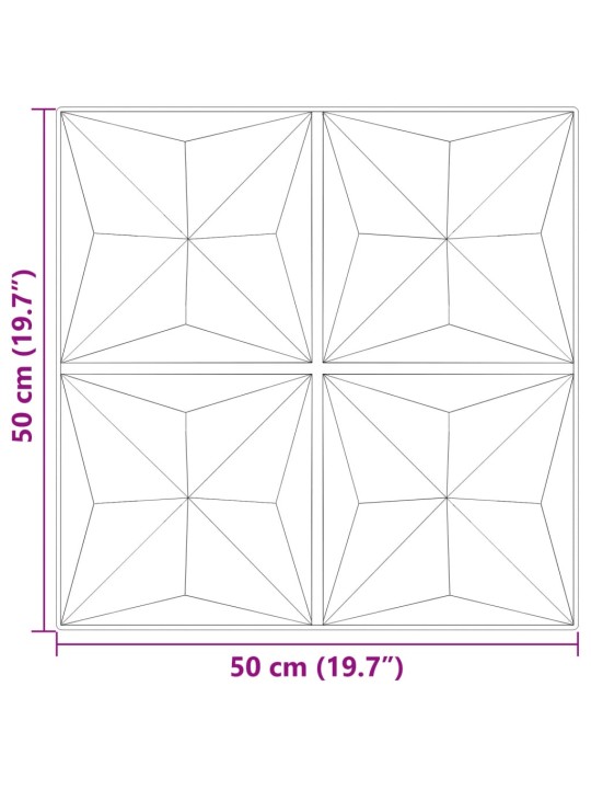 Seinapaneelid 24 tk, roheline, 50 x 50 cm, xps 6 m², origami