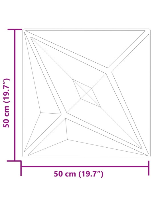 Seinapaneelid 12 tk, hall, 50x50 cm, xps 3 m² täht