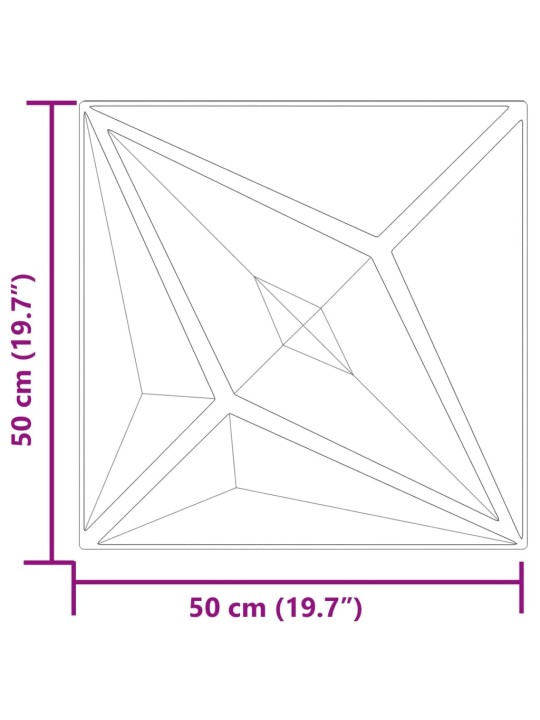 Seinapaneelid 48 tk, roheline, 50 x 50 cm, xps 12 m², täht