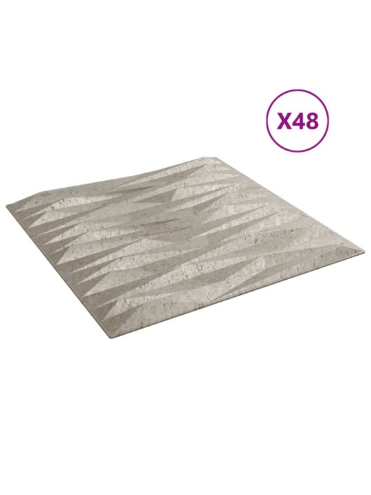 Seinapaneelid 48 tk, must, 50 x 50 cm, xps 12 m², kivi