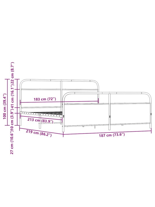 METALLIST VOODIRAAM ILMA MADRATSITA SONOMA TAMM 183X213 CM