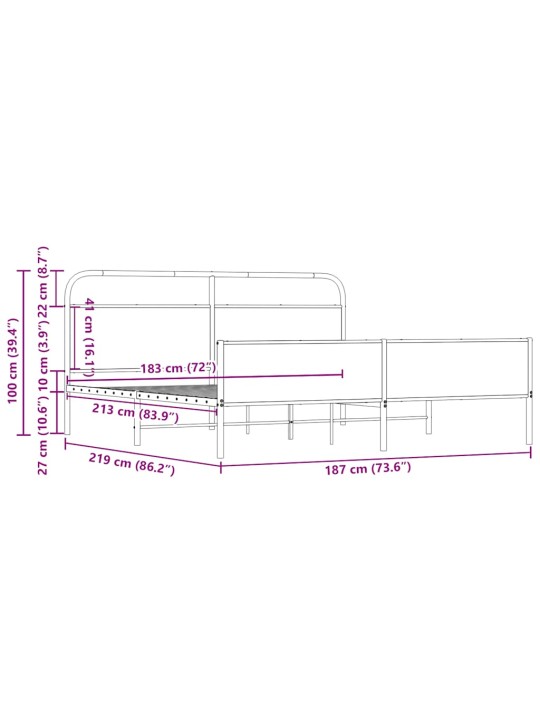 METALLIST VOODIRAAM ILMA MADRATSITA SONOMA TAMM 183X213 CM