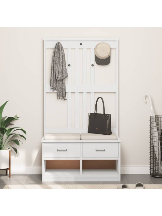 SAALIPUU SANDENS VALGE 87X40X159,5 CM TÄISPUIDUST MÄND