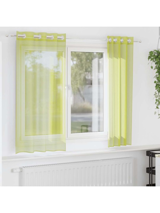 VOILE KARDINAD KOOS RÕNGASTEGA 2 TK ÕUNAROHELINE 140X140 CM