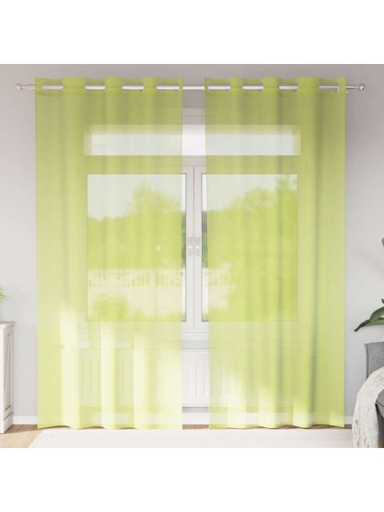 VOILE KARDINAD KOOS LÄBIVÕREDEGA 2 TK APPLE GREEN 140X245 CM