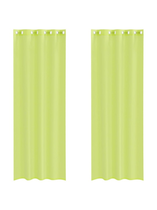 VOILE KARDINAD RÕNGASTEGA 2 TK APPLE GREEN 140X260 CM