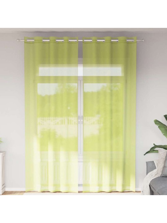 VOILE KARDINAD RÕNGASTEGA 2 TK APPLE GREEN 140X260 CM
