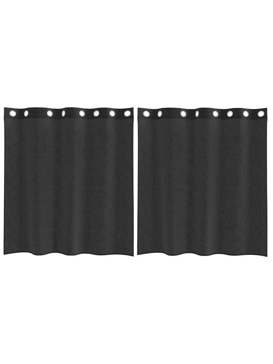 VOILE KARDINAD RÕNGASTIHENDIGA 2 TK MUST 140X140 CM