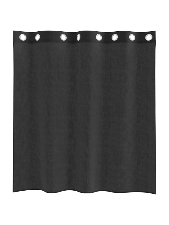 VOILE KARDINAD RÕNGASTIHENDIGA 2 TK MUST 140X140 CM