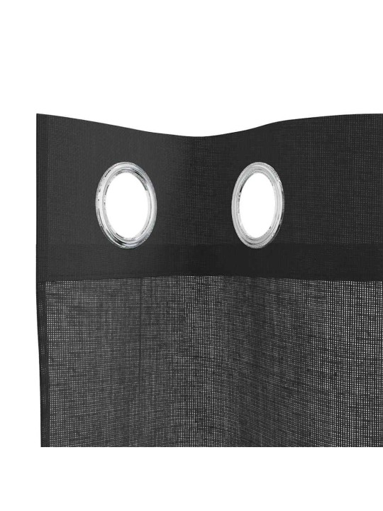 VOILE KARDINAD RÕNGASTIHENDIGA 2 TK MUST 140X140 CM