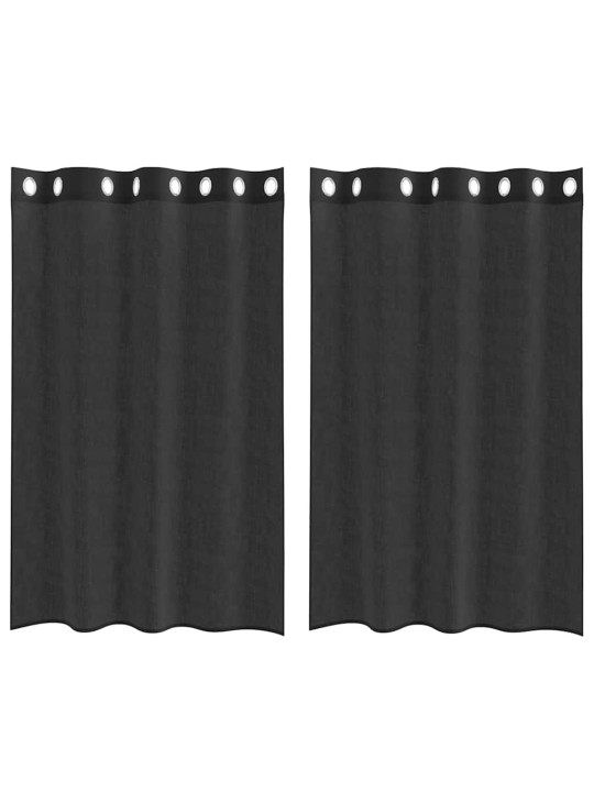 VOILE KARDINAD RÕNGASTEGA 2 TK MUST 140X175 CM