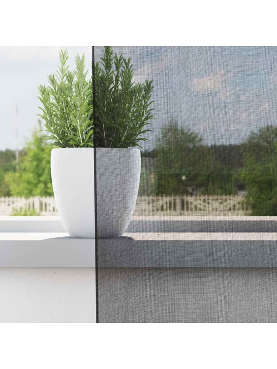 VOILE KARDINAD RÕNGASTEGA 2 TK MUST 140X175 CM