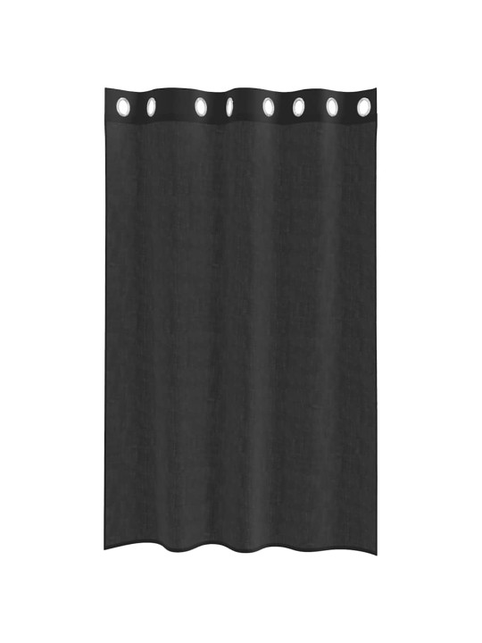 VOILE KARDINAD RÕNGASTEGA 2 TK MUST 140X175 CM
